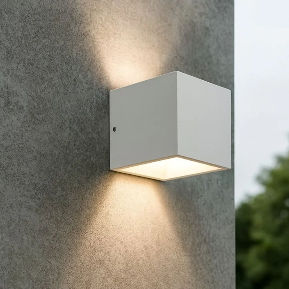 Applique Da Esterno-Ideal Lux Rubik ap 3000k applique da esterno cubo bianco led 8,5w ip54