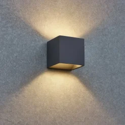 Applique Da Esterno-Ideal Lux Rubik ap 3000k applique da esterno antracite ip54 led 8,5w