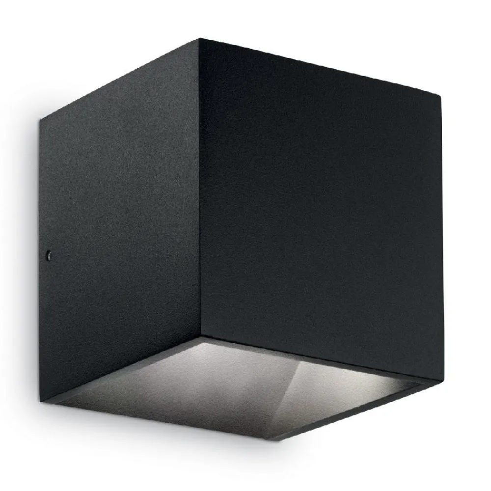 Applique Da Esterno-Ideal Lux Rubik ap 4000k applique da esterno led 8,5w ip54 cubo nero
