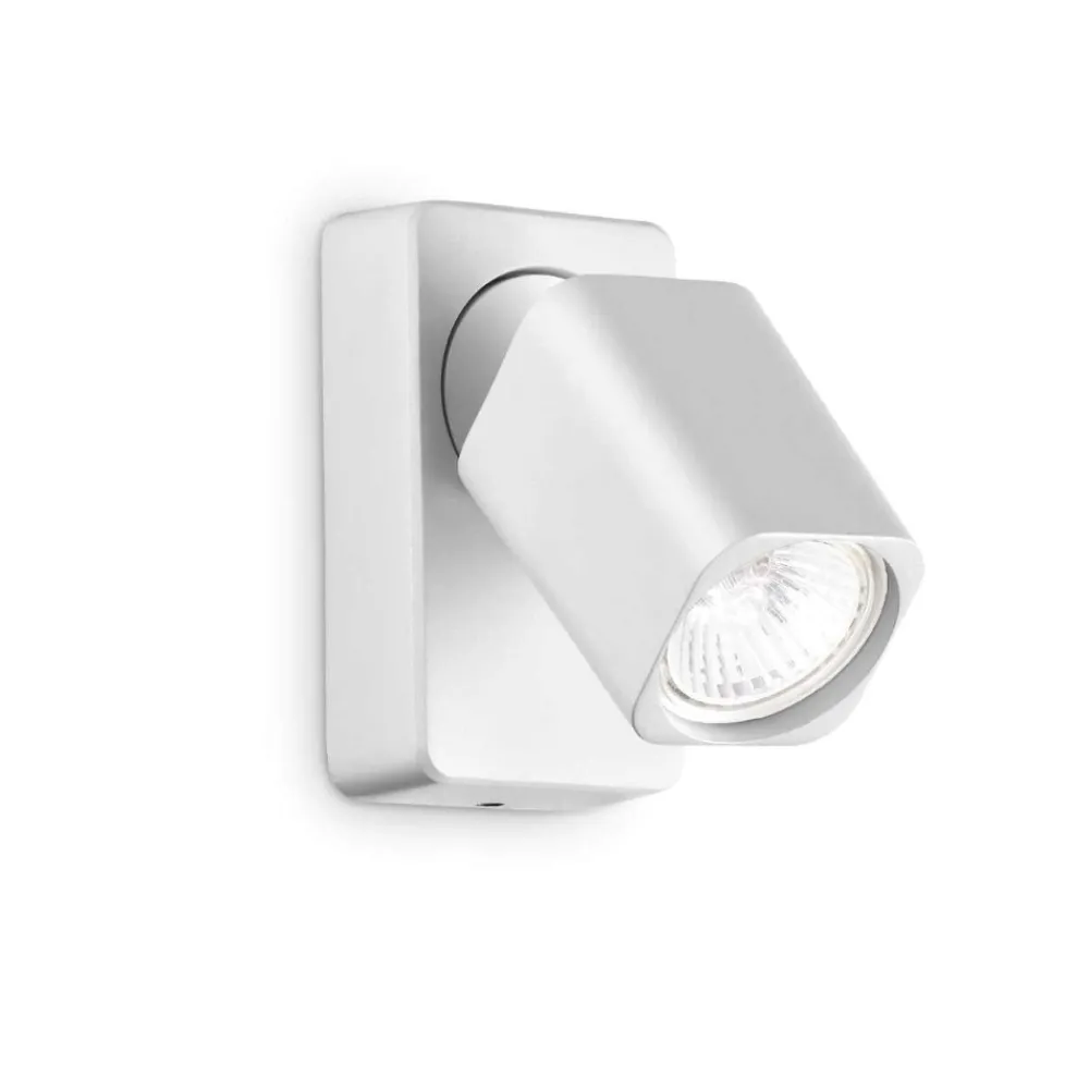 Applique Camera Da Letto-Ideal Lux Rudy ap1 square applique orientabile bianca