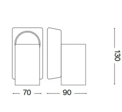 Applique Camera Da Letto-Ideal Lux Rudy ap1 square applique orientabile bianca
