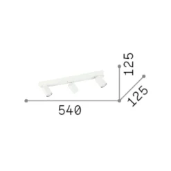 Plafoniere Moderne-Ideal Lux Rudy pl3 bianca 3 faretti da cucina led gu10 3000k 7w