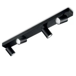 Plafoniere Moderne-Ideal Lux Rudy pl4 plafoniera nera con 4 faretti led