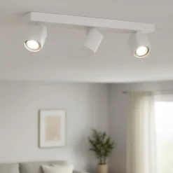 Plafoniere Moderne-Ideal Lux Rudy pl3 square bianco plafoniera con faretti led 7w 3000k