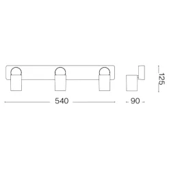 Plafoniere Moderne-Ideal Lux Rudy pl3 square bianco plafoniera con faretti led 7w 3000k