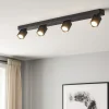 Plafoniere Moderne-Ideal Lux Rudy pl4 square plafoniera da cucina nera con 4 faretti orientabili