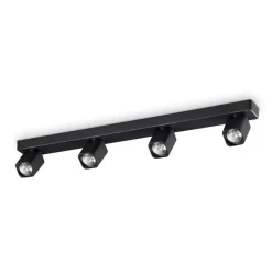 Plafoniere Moderne-Ideal Lux Rudy pl4 square plafoniera da cucina nera con 4 faretti orientabili