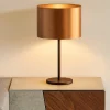 Lampade Da Tavolo-Eglo Saganto lampada da tavolo moderna marrone paralume colore rame