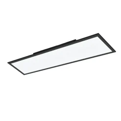 Plafoniere Moderne-Eglo Salobrena plafoniera led nera 120x30 dimmerabile 33w da 2700k a 6500k controllo remoto app
