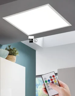 Plafoniere Moderne-Eglo Salobrena plafoniera per cucina led 21w rgb 45x45 quadrata dimmerabile