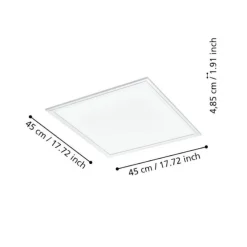 Plafoniere Moderne-Eglo Salobrena plafoniera quadrata smart led 21w dimmerabile 2700k-6500k controllo remoto app