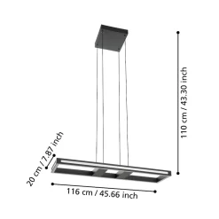Lampadari Cucina-Eglo Salvilanas z lampadario cucina rettangolare led da 2700k a 6500k