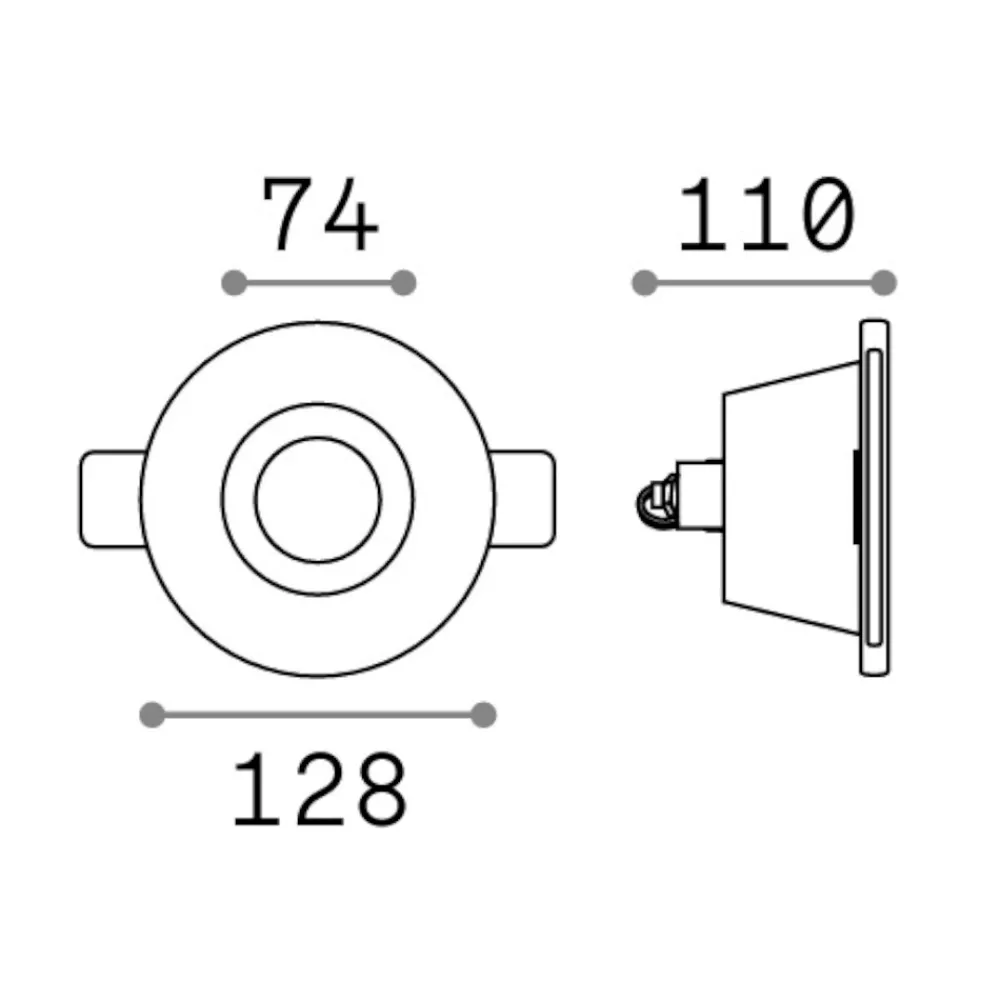 Faretti Da Incasso-Ideal Lux Samba fi round d74 faretto di gesso da incasso a soffitto rotondo gu10