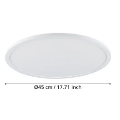 Plafoniere Moderne-Eglo Sarsina z plafoniera moderna bianca led da 2700k a 6500k controllo remoto app