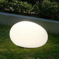 Lampade Da Esterno Giardino-Ideal Lux Sasso pt1 lampada per giardino sfera bianca
