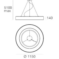 Lampadari Moderni-Stilnovo Saturn lampadario led 4000k moderno 115cm