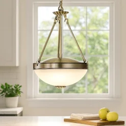 Lampadari Cucina-Eglo Savoy lampadario da cucina classica paralume in vetro satinato
