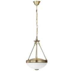 Lampadari Cucina-Eglo Savoy lampadario da cucina classica paralume in vetro satinato