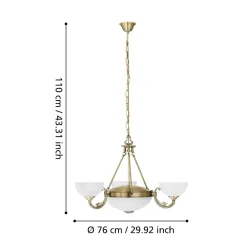 Lampadario Camera Da Letto-Eglo Savoy lampadario per camera da letto colore oro