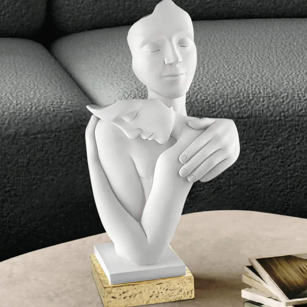 Soprammobili Moderni-Bongelli Preziosi Scultura abbraccio soprammobile moderno base oro