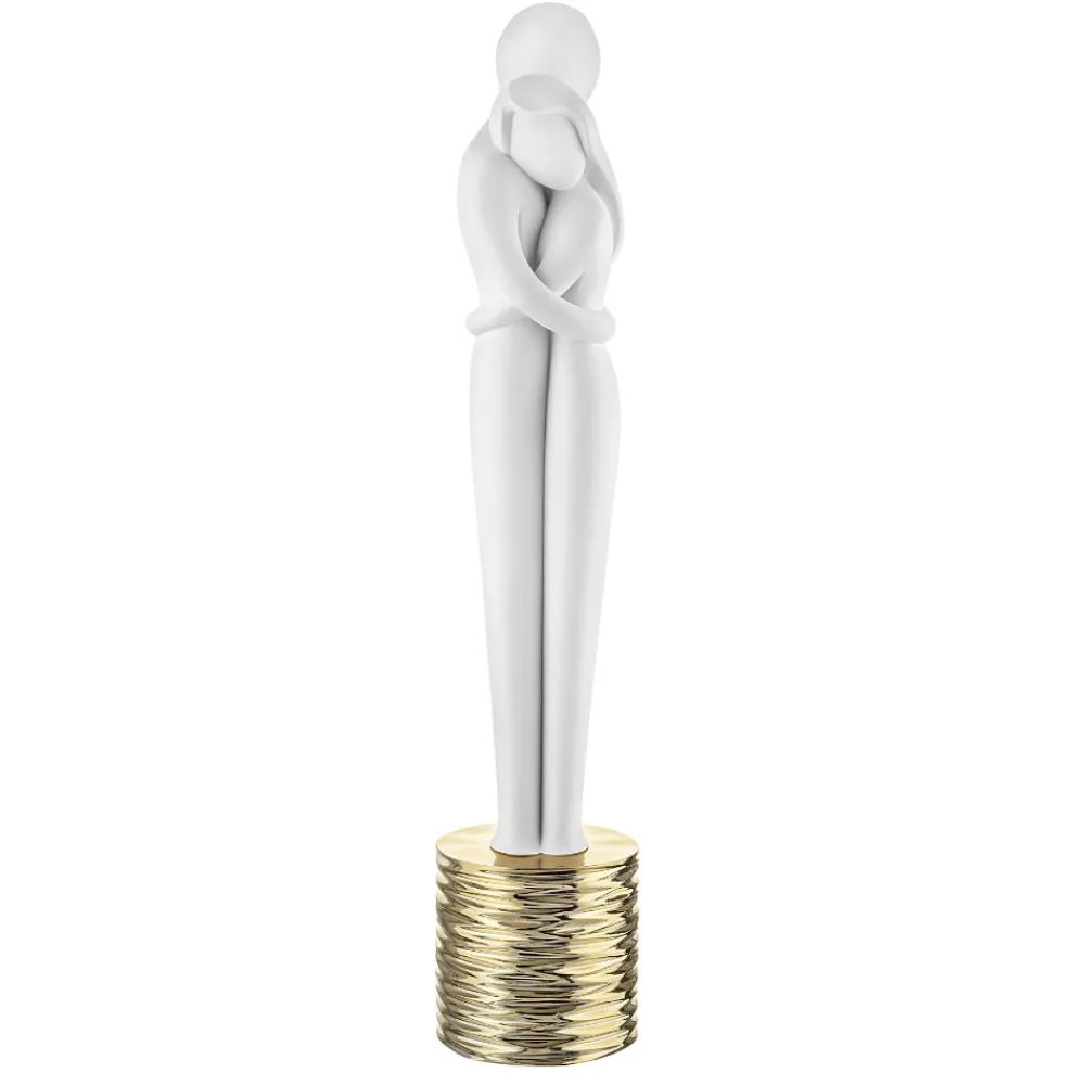Soprammobili Moderni-Bongelli Preziosi Scultura cuore innamorati moderna oro soprammobile