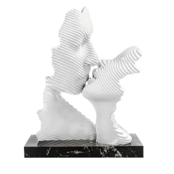 Soprammobili Moderni-Bongelli Preziosi Scultura da tavolo bacio stilizzato marmo nero