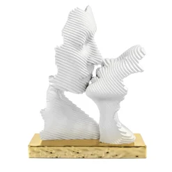Soprammobili Moderni-Bongelli Preziosi Scultura da tavolo bacio stilizzato oro moderna