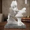 Soprammobili Moderni-Bongelli Preziosi Scultura da tavolo bacio volti innamorati base argento