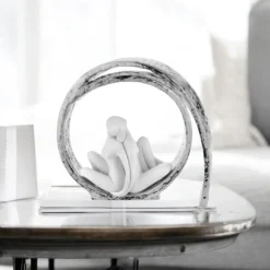 Soprammobili Moderni-Bongelli Preziosi Scultura da tavolo d30 coppia vortice argento