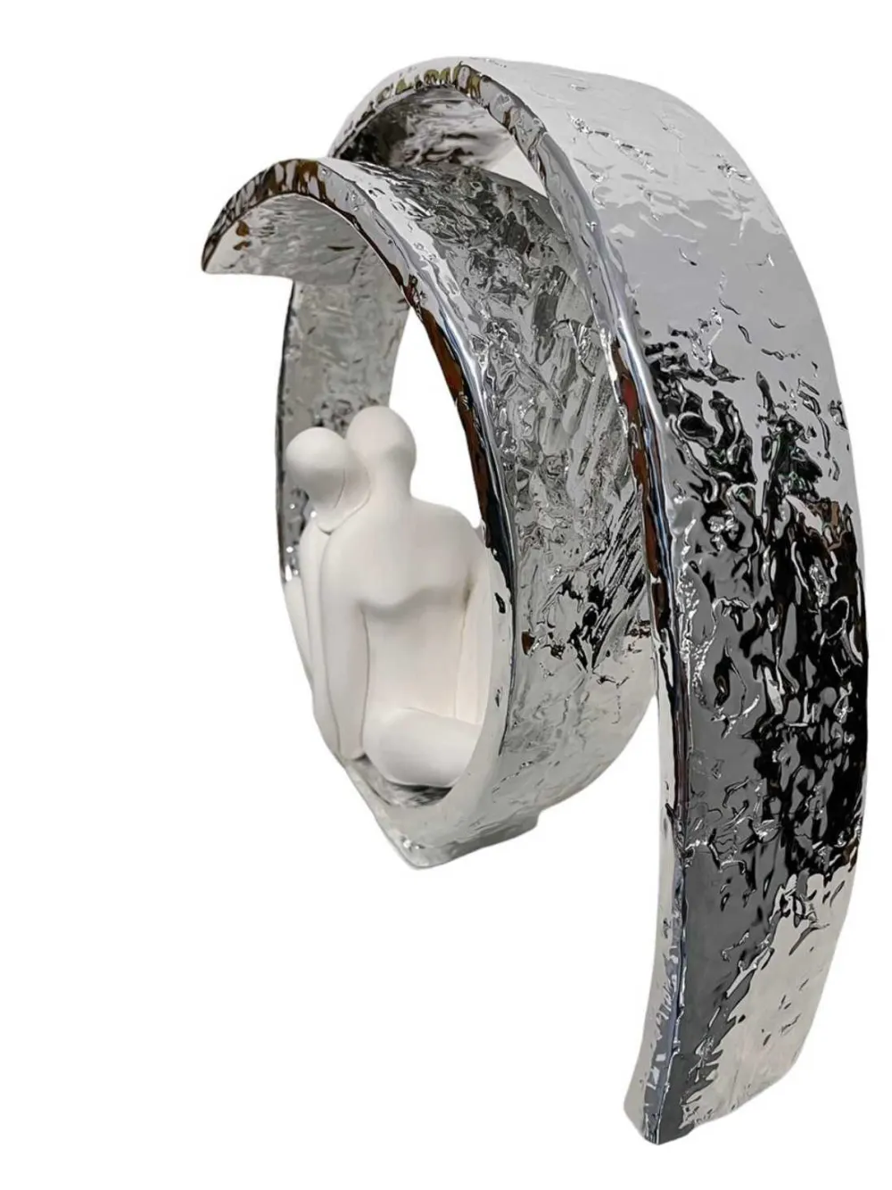 Soprammobili Moderni-Bongelli Preziosi Scultura da tavolo d30 coppia vortice argento