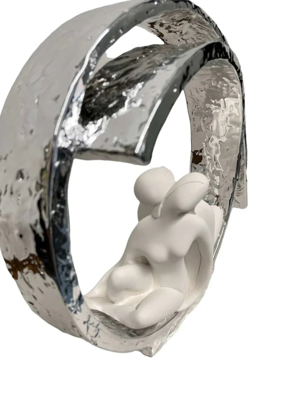Soprammobili Moderni-Bongelli Preziosi Scultura da tavolo d30 coppia vortice argento