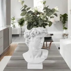 Soprammobili Moderni-Bongelli Preziosi Scultura da tavolo testa david vaso bianco h30