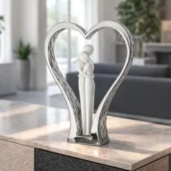 Soprammobili Moderni-Bongelli Preziosi Scultura design moderna coppia cuore argento