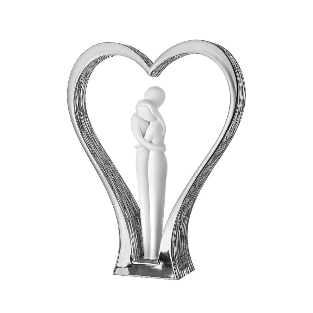 Soprammobili Moderni-Bongelli Preziosi Scultura design moderna coppia cuore argento