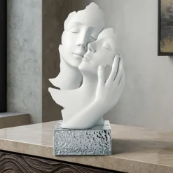 Soprammobili Moderni-Bongelli Preziosi Scultura face mano base argento h34 soprammobile