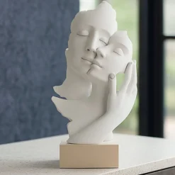 Soprammobili Moderni-Bongelli Preziosi Scultura face volti base nocciola soprammobile