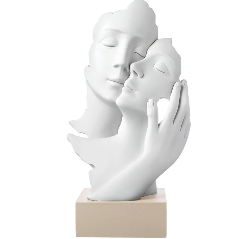 Soprammobili Moderni-Bongelli Preziosi Scultura face volti base nocciola soprammobile