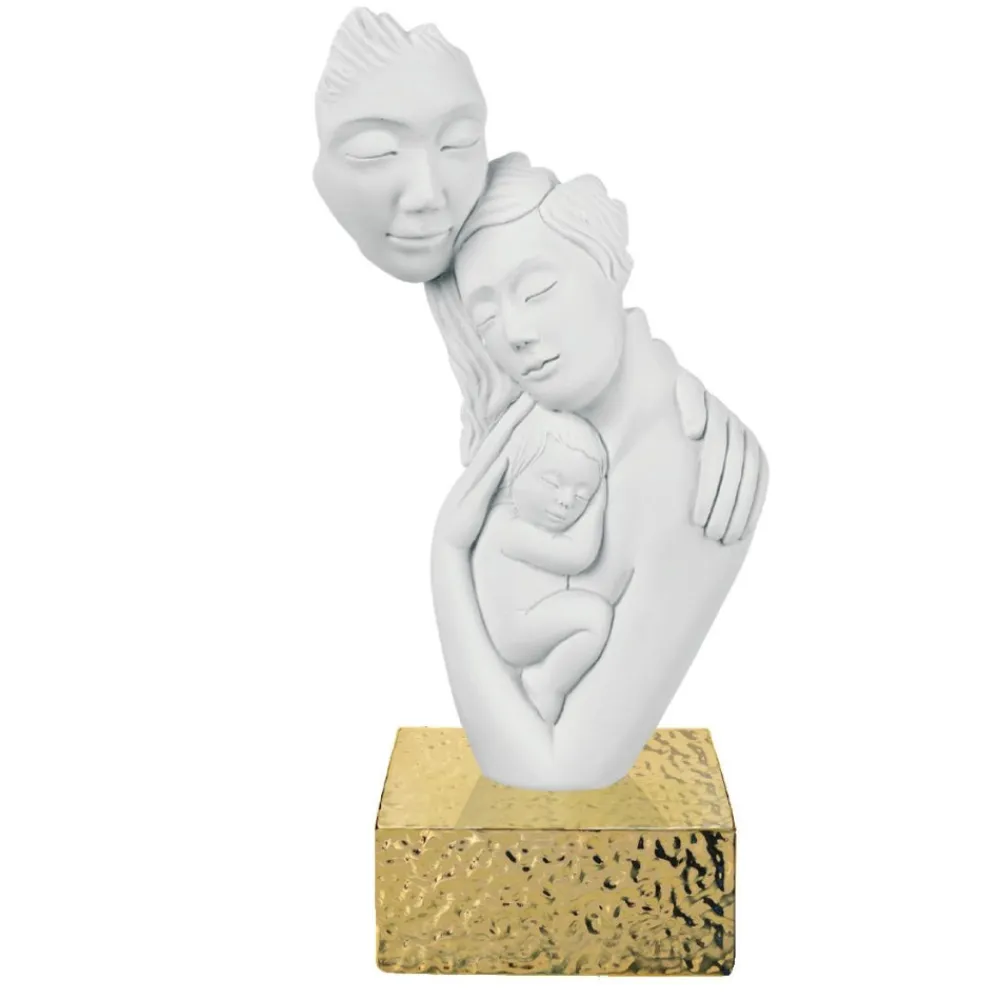 Soprammobili Moderni-Bongelli Preziosi Scultura famiglia oro h27 soprammobile moderno