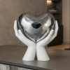 Soprammobili Moderni-Selezionato da Mazzolaluce Scultura mani cuore argento 13h soprammobile bongelli preziosi