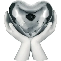 Soprammobili Moderni-Selezionato da Mazzolaluce Scultura mani cuore argento 13h soprammobile bongelli preziosi