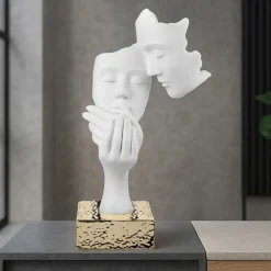 Soprammobili Moderni-Bongelli Preziosi Scultura moderna soprammobile h39 face base oro