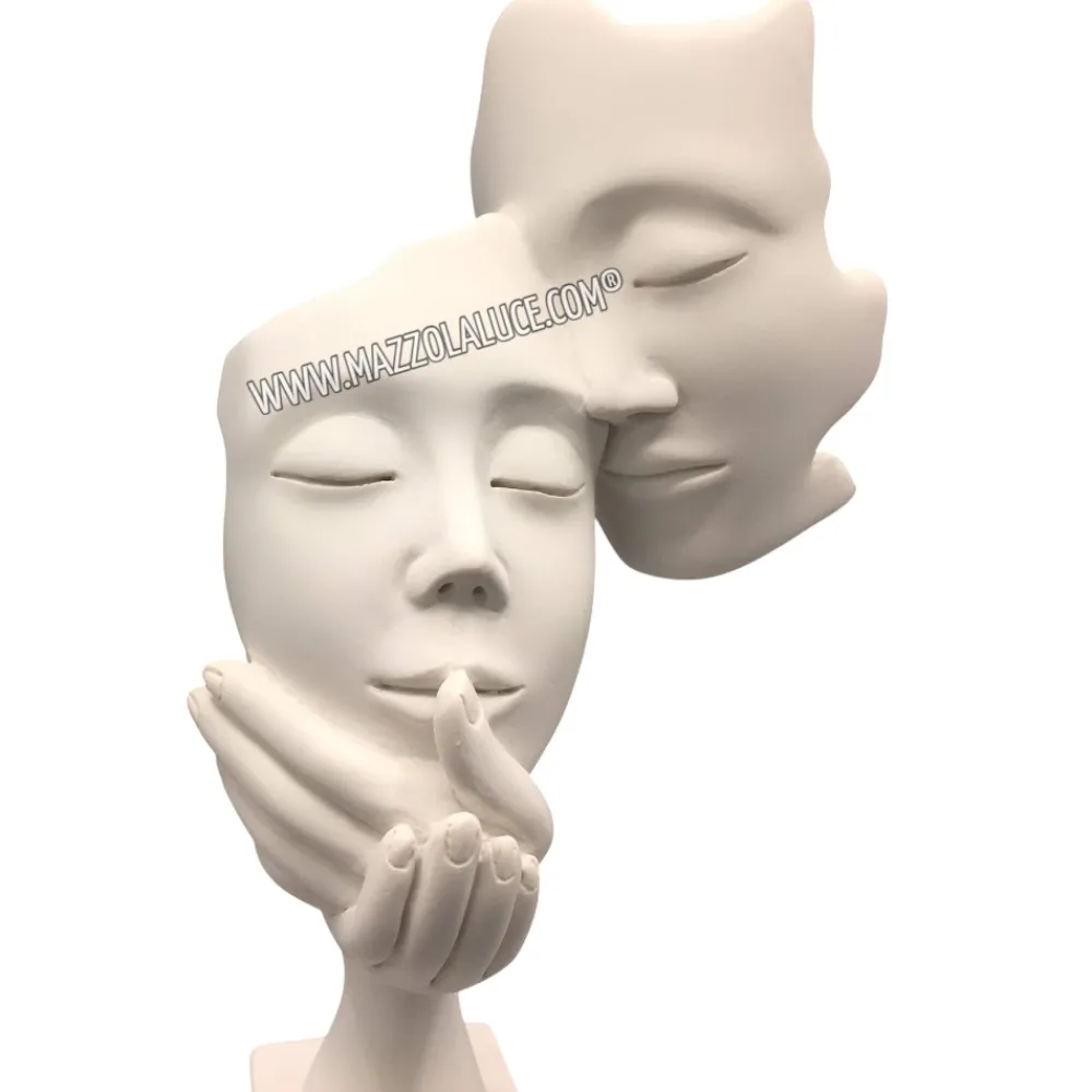 Soprammobili Moderni-Bongelli Preziosi Scultura moderna soprammobile h39 face base oro