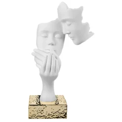 Soprammobili Moderni-Bongelli Preziosi Scultura moderna soprammobile h39 face base oro