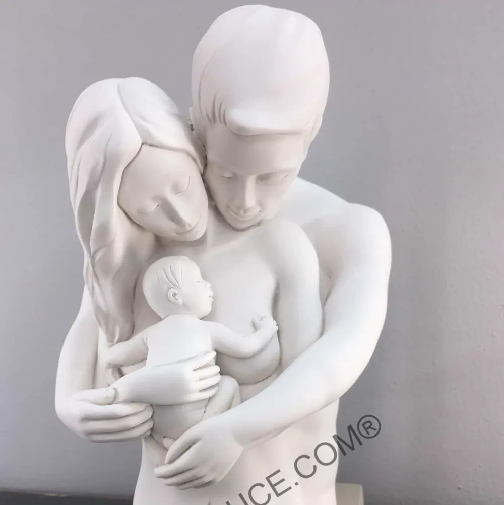 Soprammobili Moderni-Bongelli Preziosi Scultura moderno soprammobile busto famiglia oro