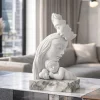 Soprammobili Moderni-Bongelli Preziosi Scultura nascita famiglia base marmo bianco