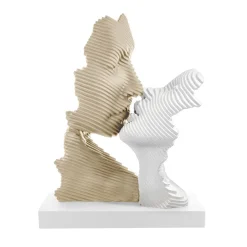 Soprammobili Moderni-Bongelli Preziosi Scultura soprammobile bacio stilizzato bianco nocciola
