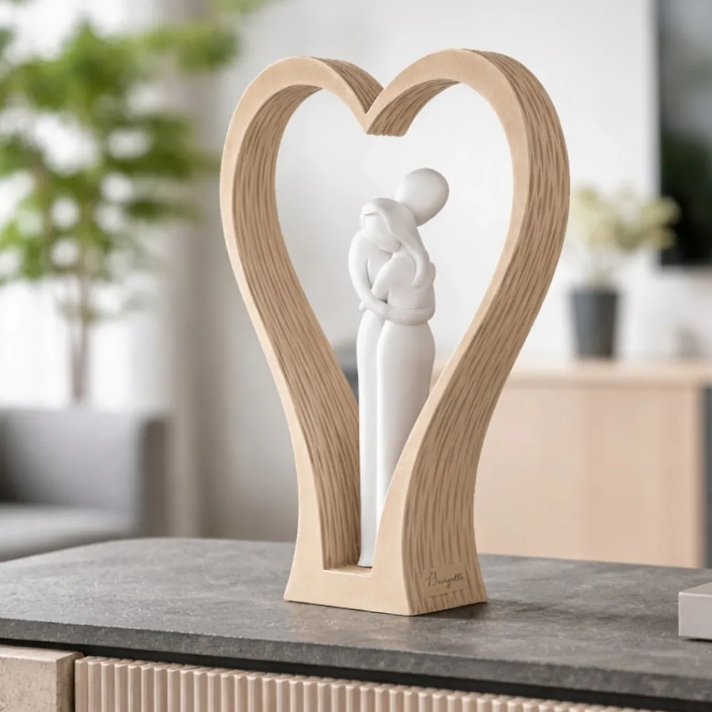 Soprammobili Moderni-Bongelli Preziosi Scultura soprammobile design cuore nocciola