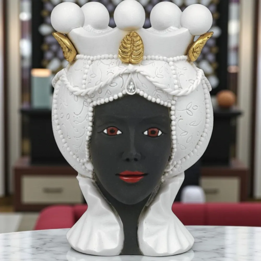 Soprammobili Moderni-Bongelli Preziosi Scultura testa di moro lei h17 nera