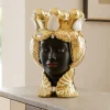Soprammobili Moderni-Bongelli Preziosi Scultura testa di moro lei oro h28