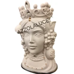 Soprammobili Moderni-Bongelli Preziosi Scultura testa di moro lei vaso bianco